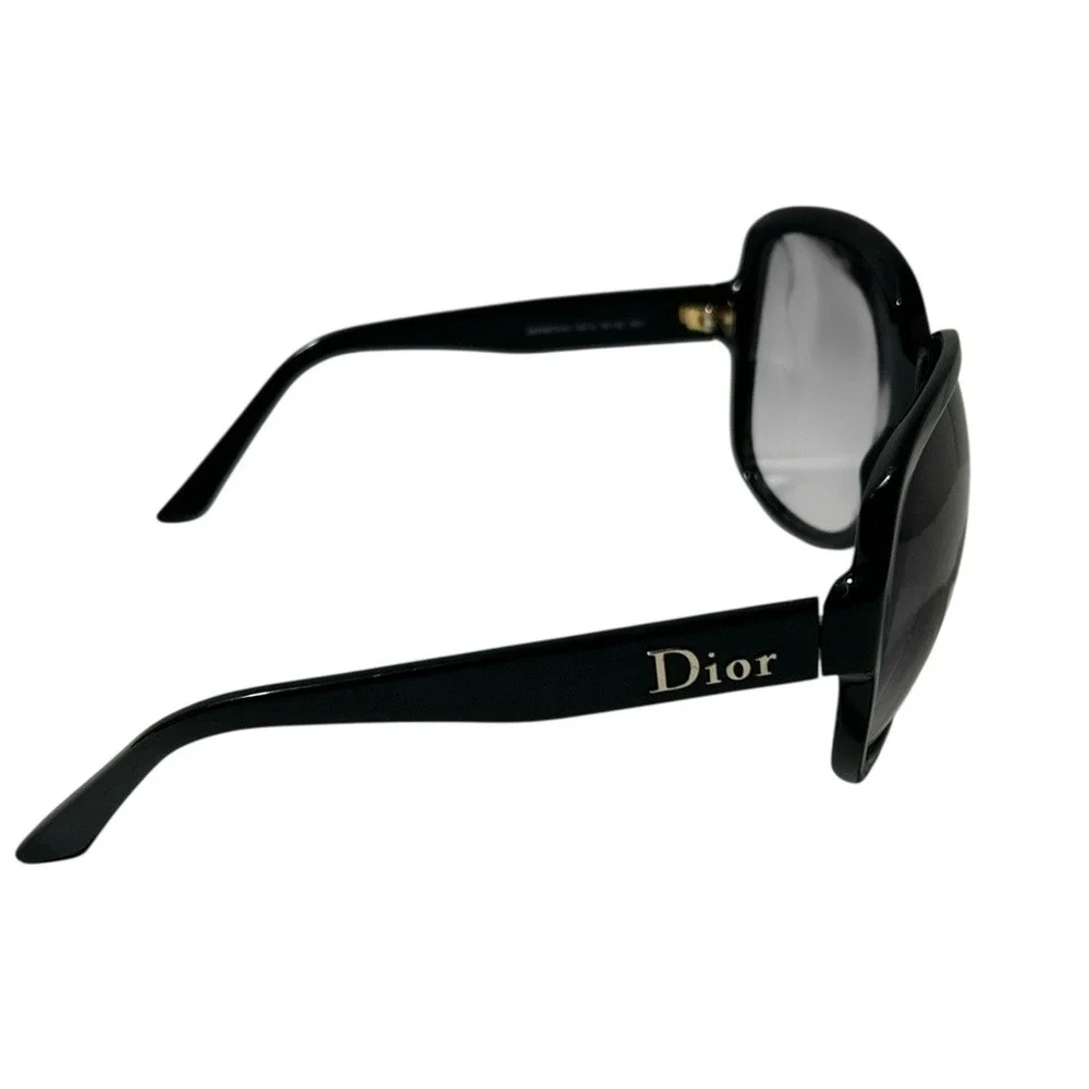 Dior Black Square Frame Sunglasses w/Gold Accents DiorMitzA3 EUC